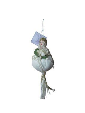 Believe in Vintage Porcelain Doll Head & Ball with Tassel Christmas Ornament